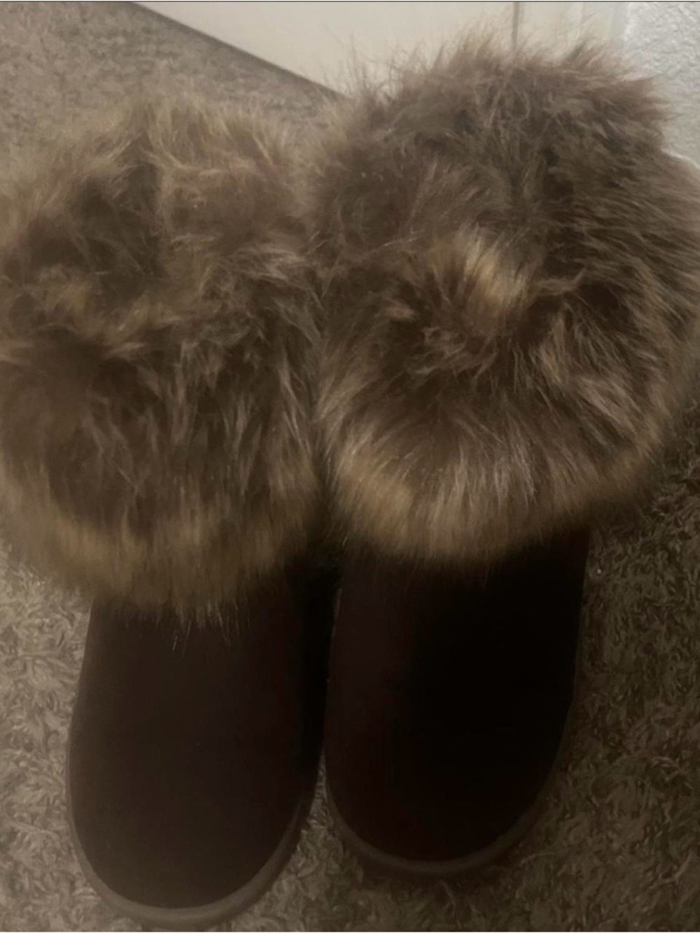 Faux Fur Trim Cozy Winter Boots - Taupe